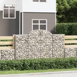 vidaXL Paniers À Gabions Arqués 2 Pcs 200x50x120/140 cm