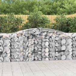 vidaXL Cesti Gabbioni Ad Arco 3 pz 400x50x100/120 cm Ferro Zincato Arredo Giardino