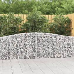 vidaXL Cesti Gabbioni Ad Arco 8 pz 400x30x80/100 cm Ferro Zincato Arredo Giardino