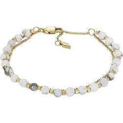 Fossil Women All Stacked Up Howlite Chain Beaded Bracelet
