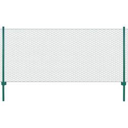 vidaXL Verkkoaita Tolpilla Teräs 25x0.5m Vihreä