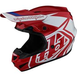 Troy Lee Designs GP Overload Casco de Motocross, blanco-rojo, tamaño para hombre