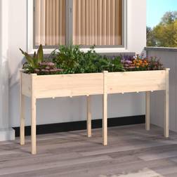 vidaXL Jardinière Avec Doublure 161x45x76 cm Bois Massif De Sapin