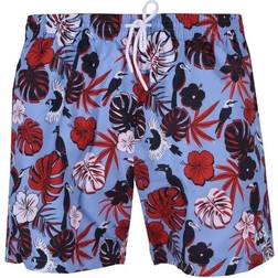 HUGO BOSS Piranha Floral-Print Swim Shorts - Open Blue