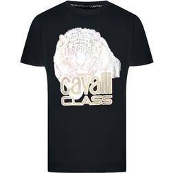 Cavalli Class Large Tiger Logo T-shirt - Black