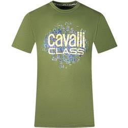 Cavalli Class Gradien Scales Design Logo T-shirt - Green