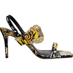 Versace Jeans Couture Black & Gold Emily Heeled Sandals IT