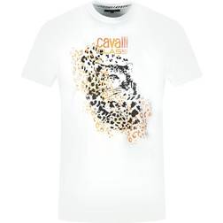 Cavalli Class Leopard Print Silhouette T-shirt - White