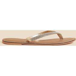 Accessorize Danielle Guldfarvede sandaler med perleremme Guld
