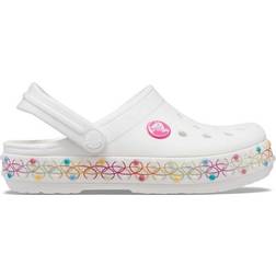 Crocs Kid's Core Crocband Rainbow Band Clogs - White/Multi