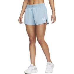 Nike Dri-Fit Swoosh Run Mid-Rise Brief-Lined Running Shorts Women's - Worn Blue/White