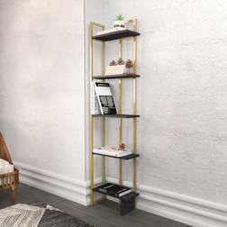 Decorotika Alice Industrial 5-Tier Corner Book Shelf