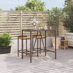 vidaXL Med Glasplade Polyrattan 110 x 70 x 110 cm Barbord
