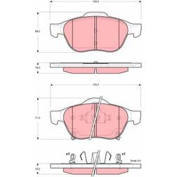 TRW Bremsbelagsatz, Scheibenbremse Vorderachse GDB3335