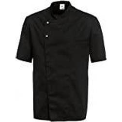 BP Chef's Jacket 1/2 Sleeve Stand-Up Collar Concealed Press Stud Band - Black