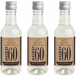 60th milestone birthday mini wine bottle label stickers party favor gift 16 ct