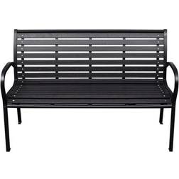 vidaXL Svart 116 cm Stål och WPC Trädgårdsbänk