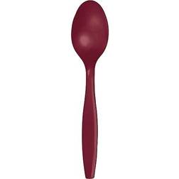 Creative Converting Burgundy Red Disposable Plastic Spoons Party Supplies, 7"