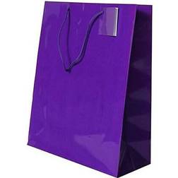 Jam Paper Glossy Gift Bags 10 x 13 x 5 Purple 3/Pack Large