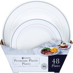 Member's Mark Premium Plastic Heavyweight Plates, Combo 48 Count