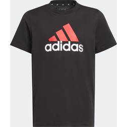 Adidas T-Shirt Kinder schwarz/rot mit grossem Logo