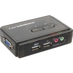 InLine Commutateur écran-clavier-souris/audio 2 x KVM audio 1 utilisateur local de bureau