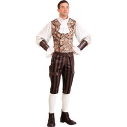 Steampunk Dandy Men's Costume Brown/White/Beige