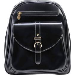 McKlein Moline Leather Business Laptop Backpack, Black