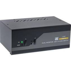 InLine KVM Desktop Schakelaar Zwart Grijs