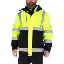 RefrigiWear Men's HiVis 3-in-1 Rainwear Jacket, Medium, Black/Lime