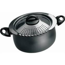 Bialetti Oval Aluminum 55 Quart Pasta Pot with Strainer Lid