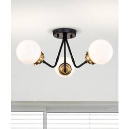 Warehouse of Tiffany Matte Black+Gold Ceiling Flush Light