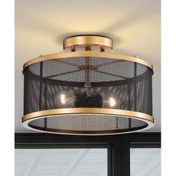 Warehouse of Tiffany Perin Matte Black+Gold Ceiling Flush Light