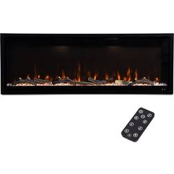 Modern Ember Aerus Smart Linear Electric Fireplace, Multiple Flame Colors-Voice Assistant Compatible in Black/Brown Wayfair Black/Brown