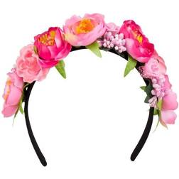 Boland Carnaval verkleed Tiara/diadeem Tropische bloemen dames/meisjes Fantasy/Tropical/Hawaii thema