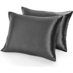 Bare Home Poly Satin Set 2 Pillow Case Blue