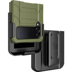 Rugged Phone Case and Belt Clip Stand for Samsung Galaxy Z Flip 4 5G Olive