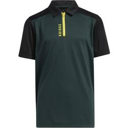 adidas Boys'1/4 Zip Golf Polo, Medium, Shadow Green