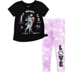 Disney Nightmare Before Christmas Toddler Girls Tie Knot T-Shirt Legging Set 5T