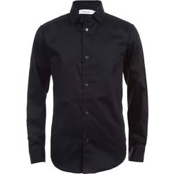 Calvin Klein Boys' Long Sleeve Sateen Dress Shirt - Button-down