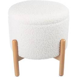 Lavish Home Ottoman Sherpa Pouffe