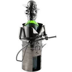 Fireman hose metal bottle holder