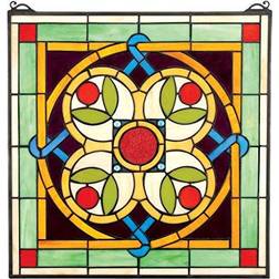 Design Toscano Buntglas-Panel Celtic Blumen Quatrefoil Wanddeko