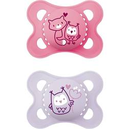 Mam Original Silikonesut 0-6 Måneder 2 Stk Pink/Lilla