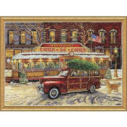 Design Works Design Works Counted Cross Stitch Kit 14"X20"-Route 66 Christmas 14 Count