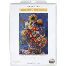 Dimensions Gold Collection Counted Cross Stitch Kit 11"X15"-Garden In Gold 14 Count -70-35404