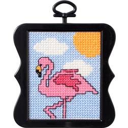 Bucilla Bucilla/Beginner Minis Counted Cross Stitch Kit 3"X3"-Flamingo 14 Count -46410