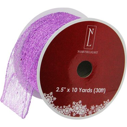 Northlight Purple Wired X-Mas Craft Ribbon 2.5 X 120 Yards