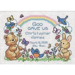 Dimensions mini counted cross stitch kit, birth record gods babies