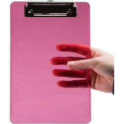 Jam Paper Small Plastic Memo Clipboards 6 x 9 Pink